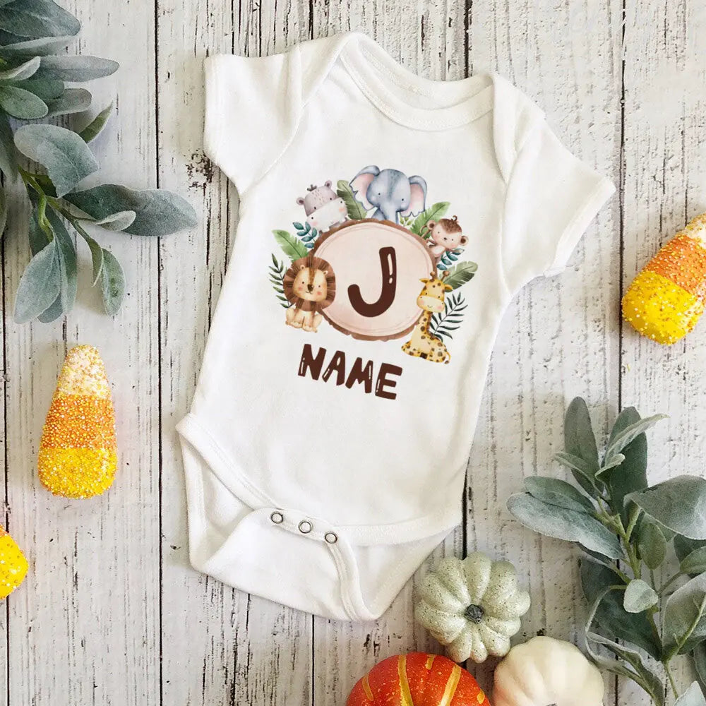 Gepersonaliseerd Leeuw Initiaal Baby Body