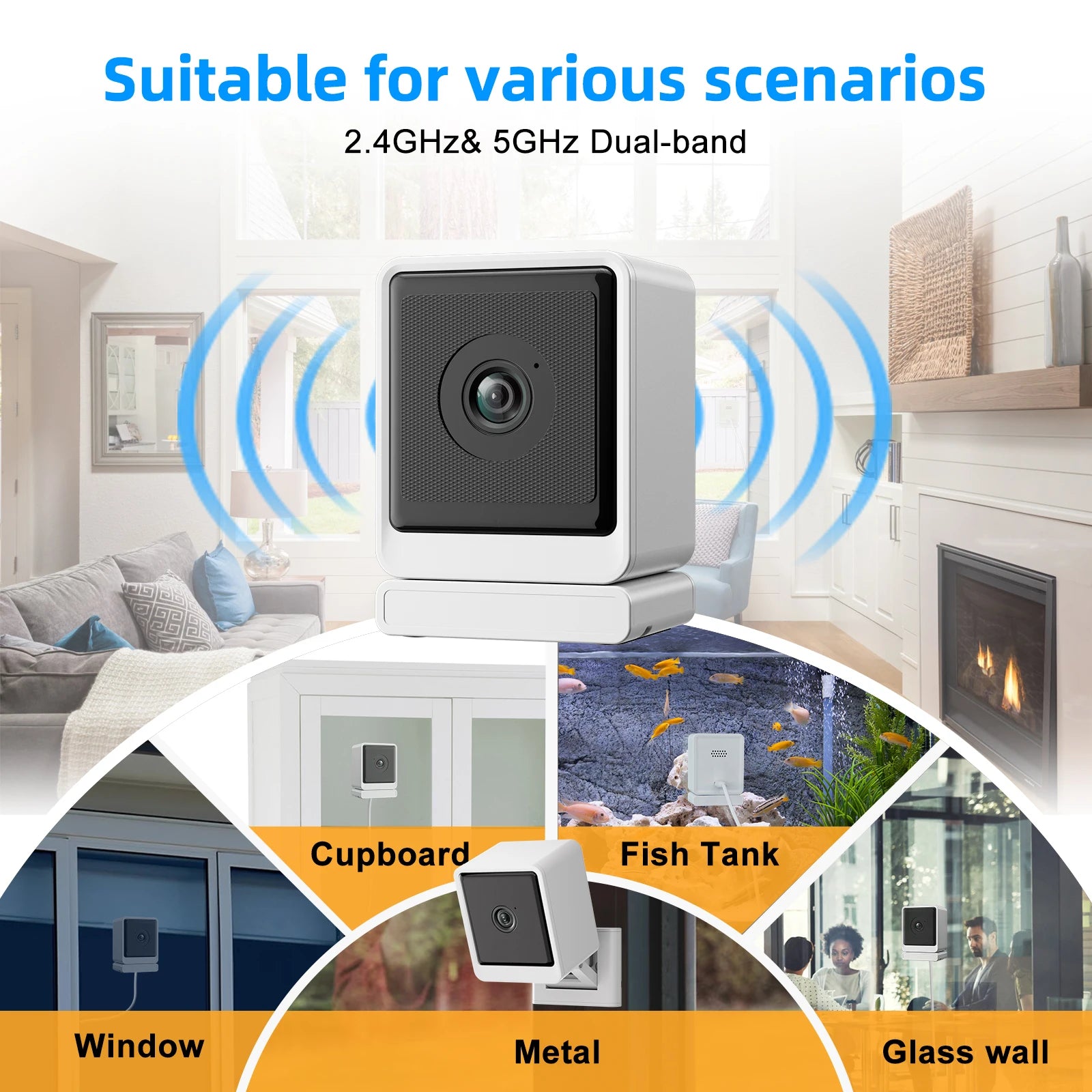 1080P Indoor Window Security Camera with 2-Way Audio