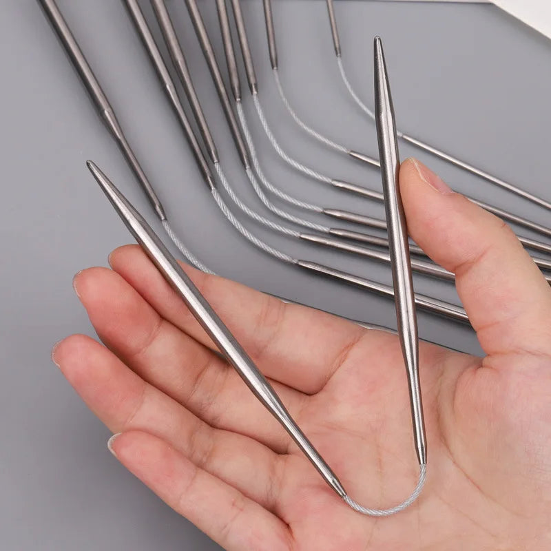Agujas de punto circulares cortas — opciones de tamaño