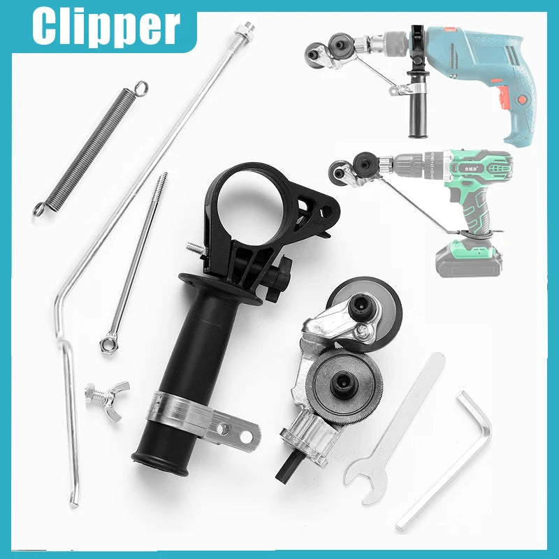 Drill-Powered Sheet Metal Cutter Attachment