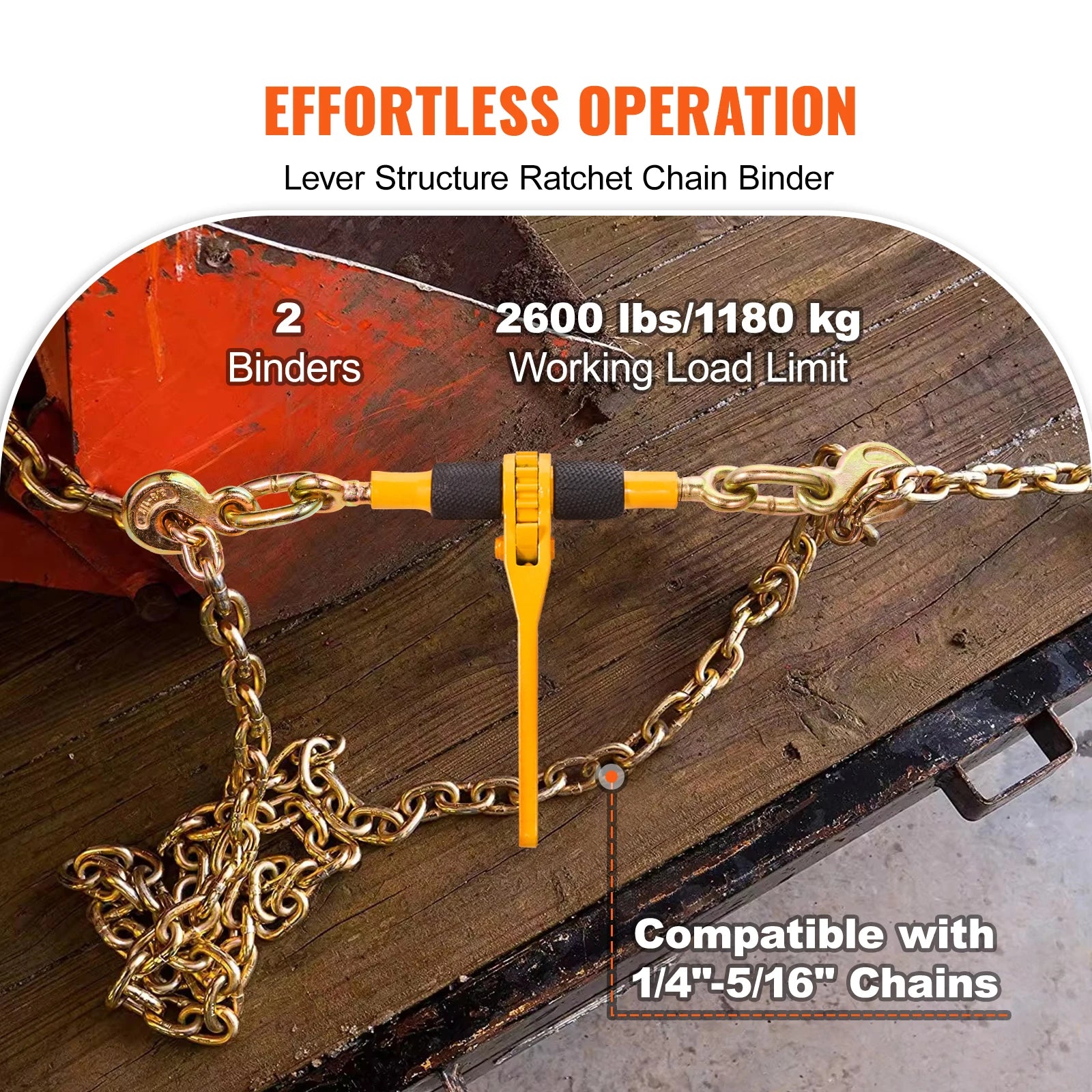 Ratchet Chain Load Binder 1/4"–5/16" Heavy Duty Tie-Down