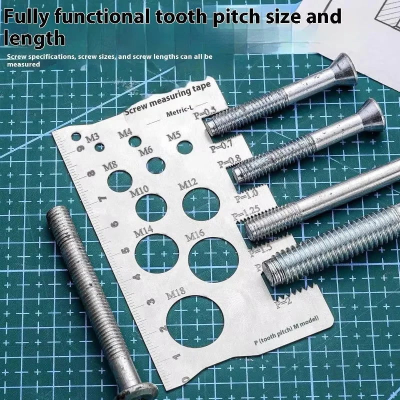 Screw Thread Pitch and Diameter Gauge