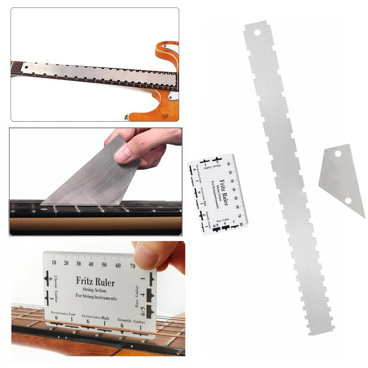 Guitar Neck and Fret Measuring Tools - 3-Piece Set