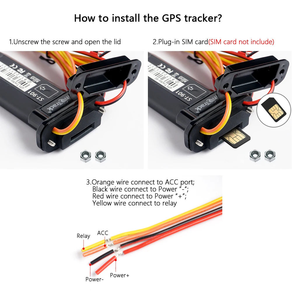 SinoTrack Mini Waterproof Builtin Battery GPS Tracker Device ST-901 901L for Car Motorcycle Vehicle Remote Control Free Web APP