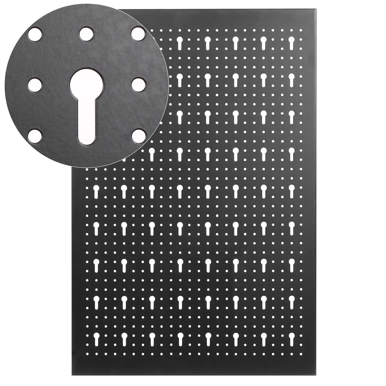 Tool Wall Perforated Wall Metal Panel Set with 17 Hooks