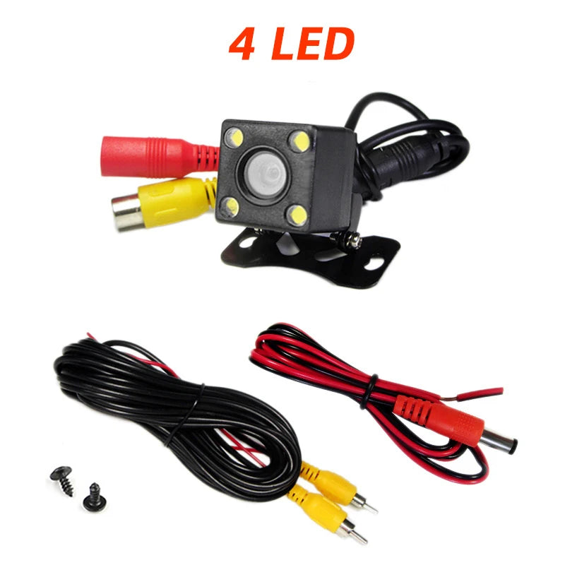 Car Rear View Camera 4/8/12 LED Night Vision Reversing Wide-angle Waterproof HD Reversing Image Universal Support Display 