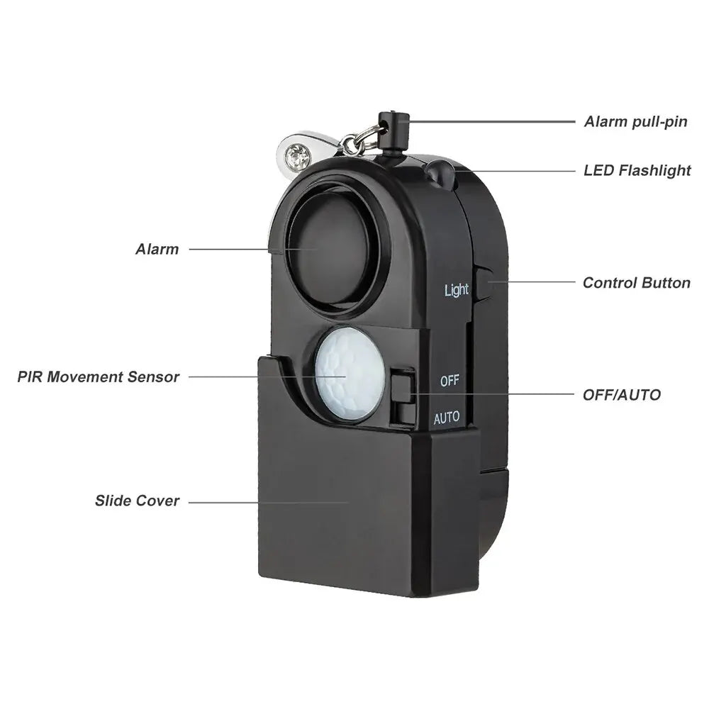 KERUI 1/2/5 Pcs Portable Mini Motion Detector Alarm 120DB Siren SOS LED Light Security For Travel Home Kids Safe Personal Alarm