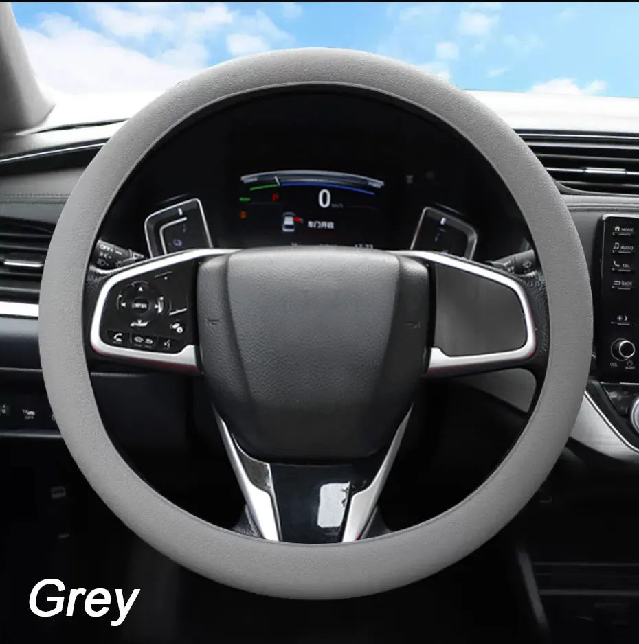 SEAMETAL Silica Gel Steering Wheel Cover Full Surrounded Elastic Car Steer Wheel Protector Anti Slip Universal for 33cm-40cm