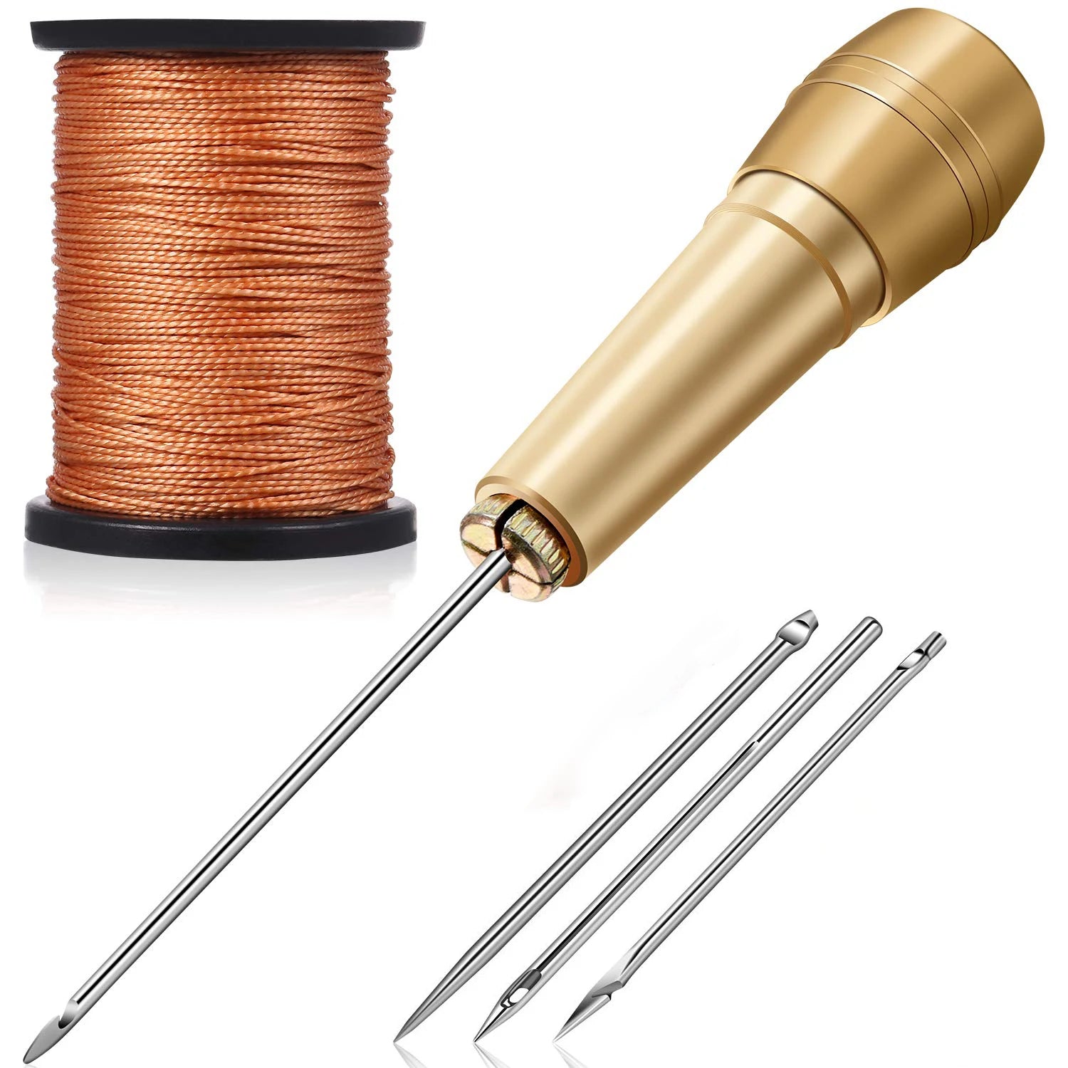 Leather Sewing Awl Kit with Copper Handle & 50m Thread