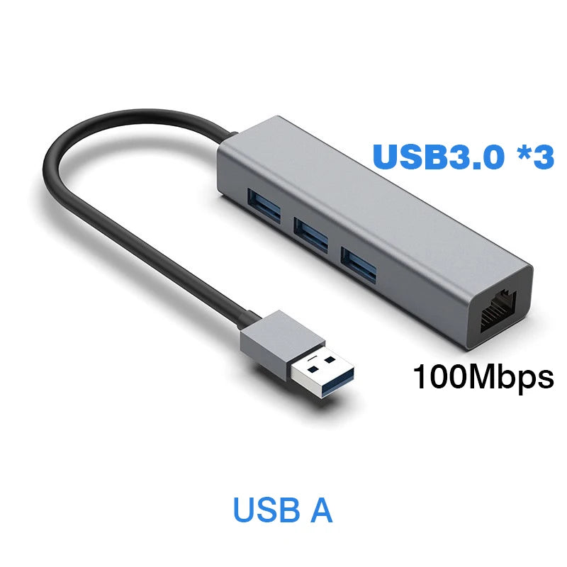 USB-Ethernetadapter en hub, verbindingsopties
