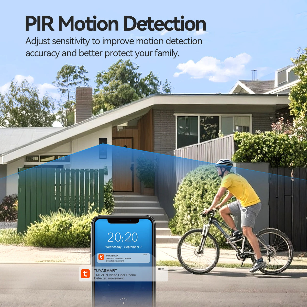 TMEZON R10-L10 Solar Powered Wireless WiFi Video Door Phone,1080P Intercom System,7'' Color Touch Monitor,Video Doorbell Peephole with Solar Panel,PIR Motion Detection,Remote Unlocking,2.5/5G WiFi