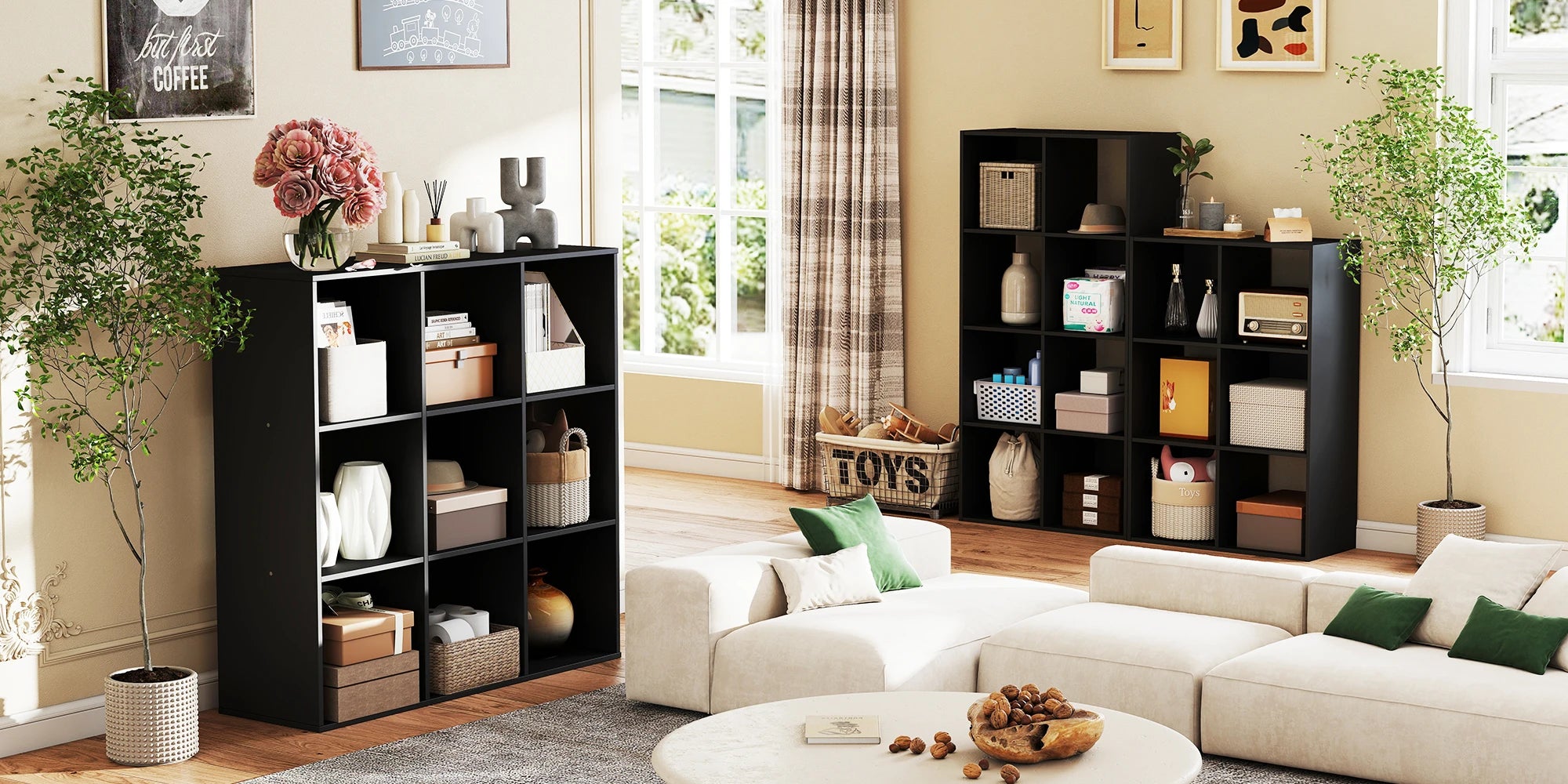 9 Cube Storage Organizer Wooden Bookcase Shelf for Home