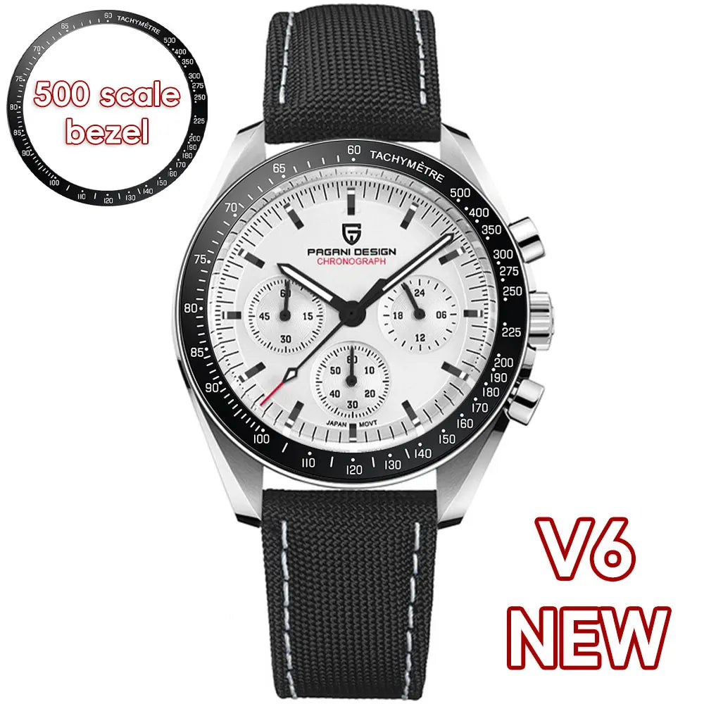 Ρολόι Pagani Design PD1701 Moonwatch Χρονογράφος με Ζαφείρι και Ατσάλινο Κάσα