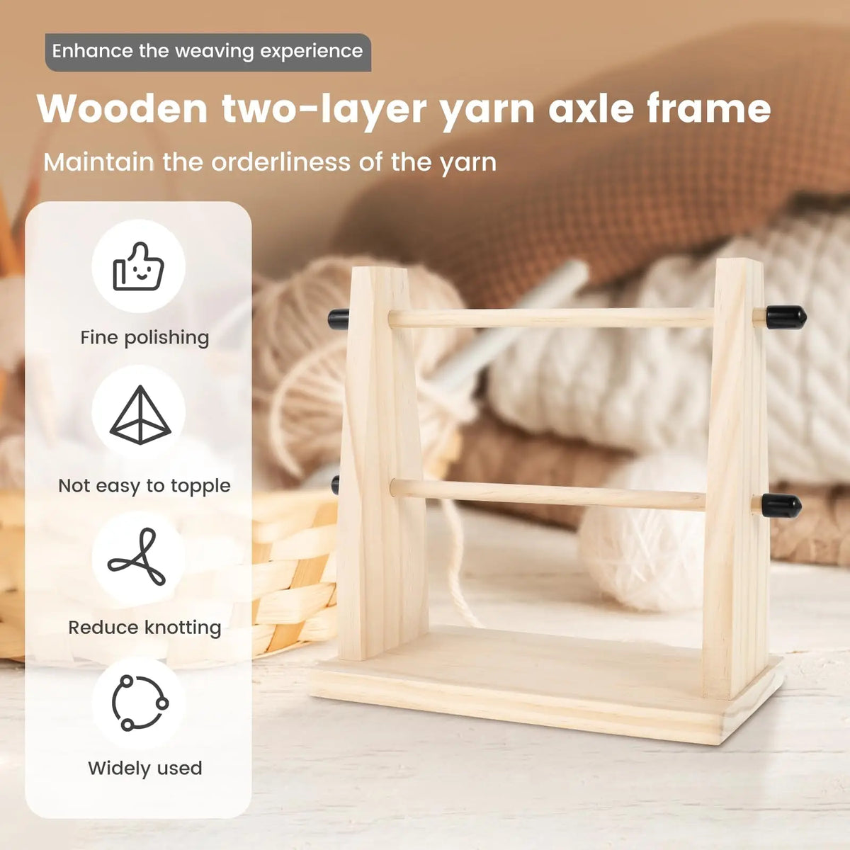 Double Yarn Holder Stand for Knitting and Crochet