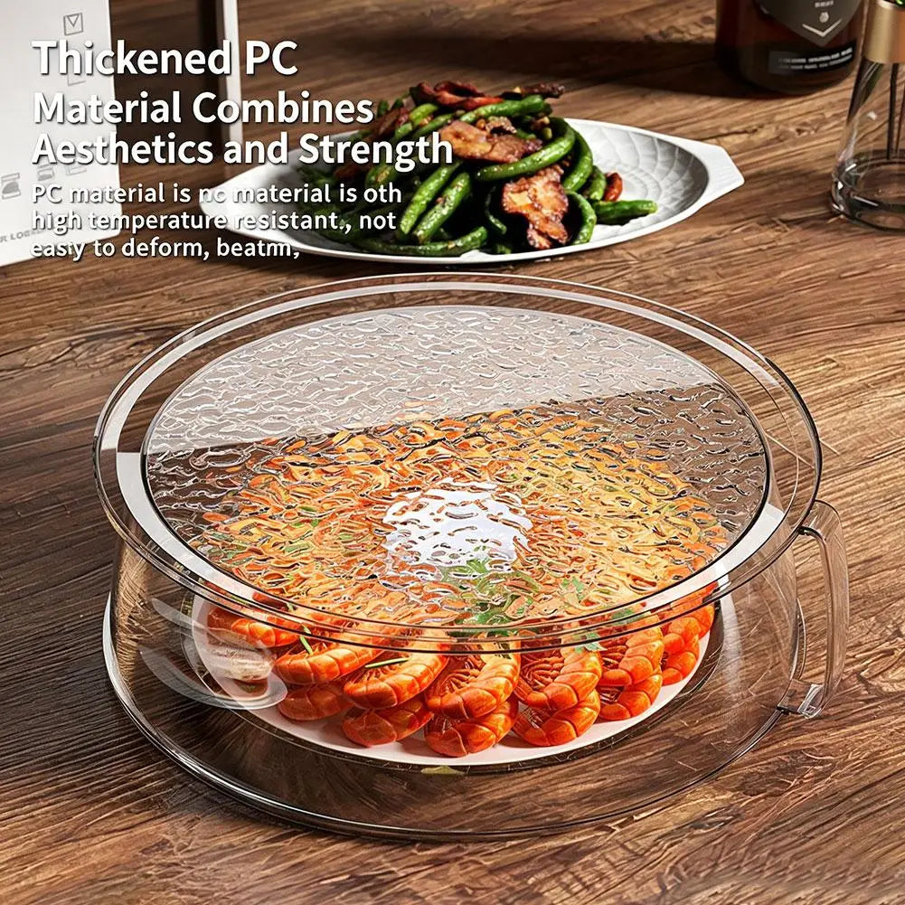 Transparente Spritzschutzabdeckung für die Mikrowelle mit Griff