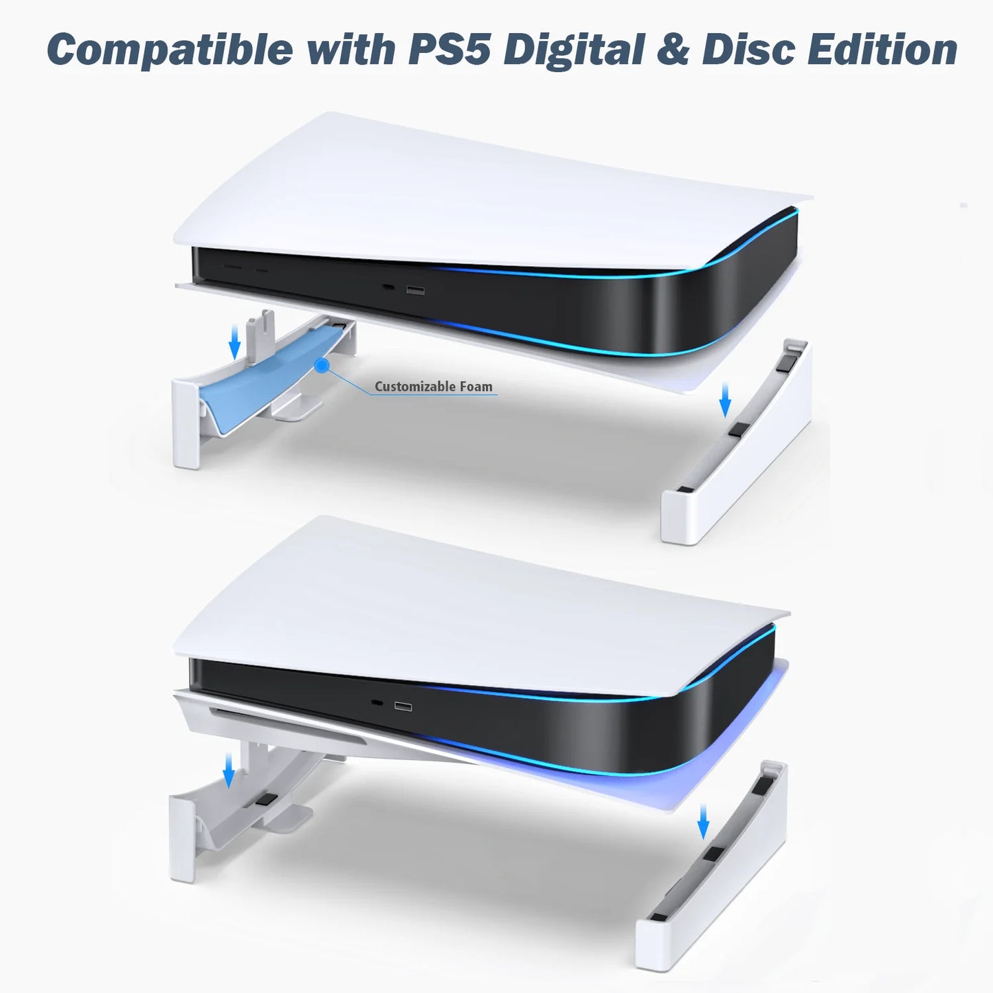 OIVO for PS5 Console Holder PS5 Horizontal Bracket Stand PS5 Base Stand for Playstation 5 Disc & Digital Editions Accessories