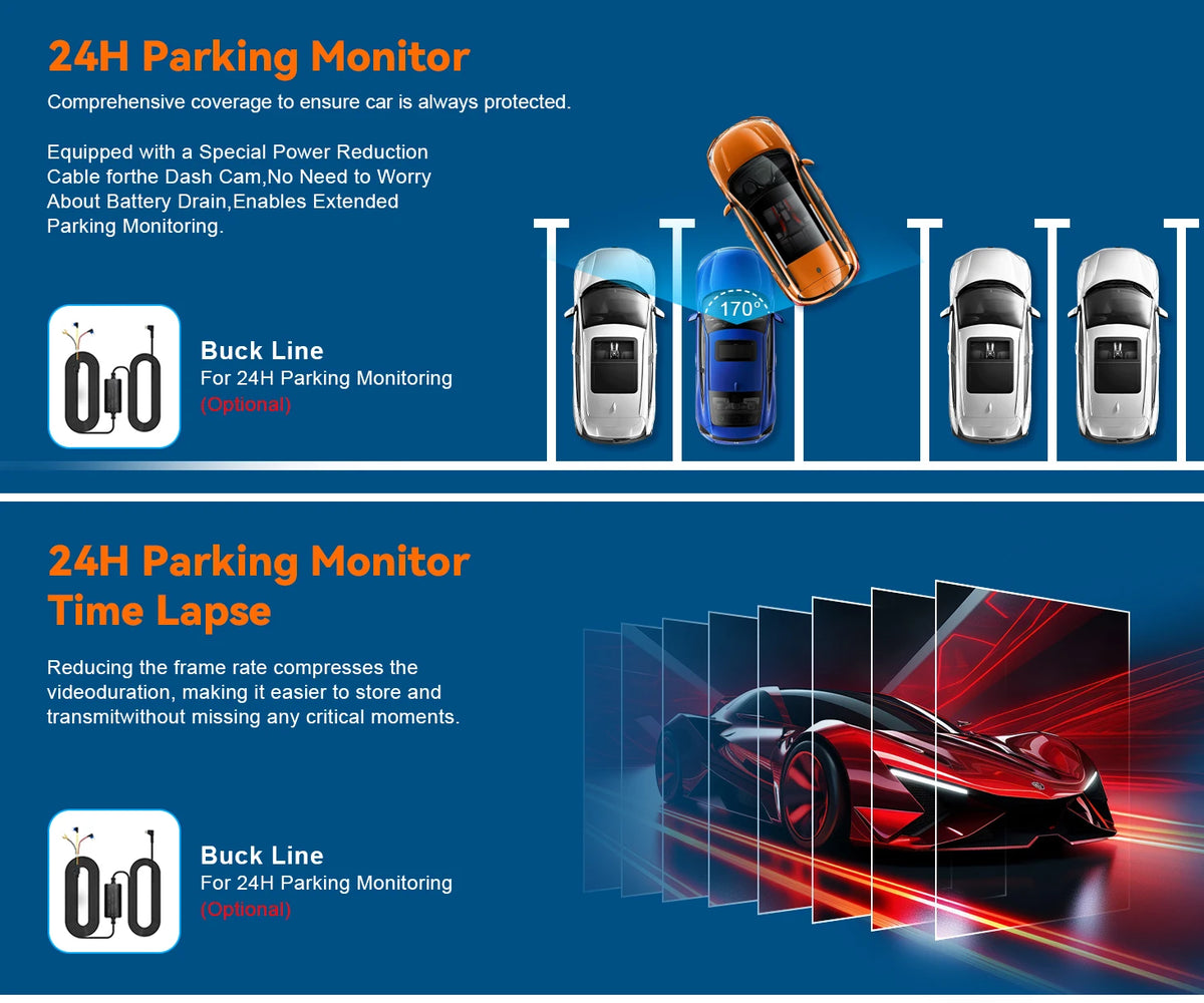 Soam 4K+4K Dash Cam Front and Rear Built-in WiFi 170°Wide Angle 2" IPS Screen Night Vision WDR 24H Parking Mode Mini Black Box
