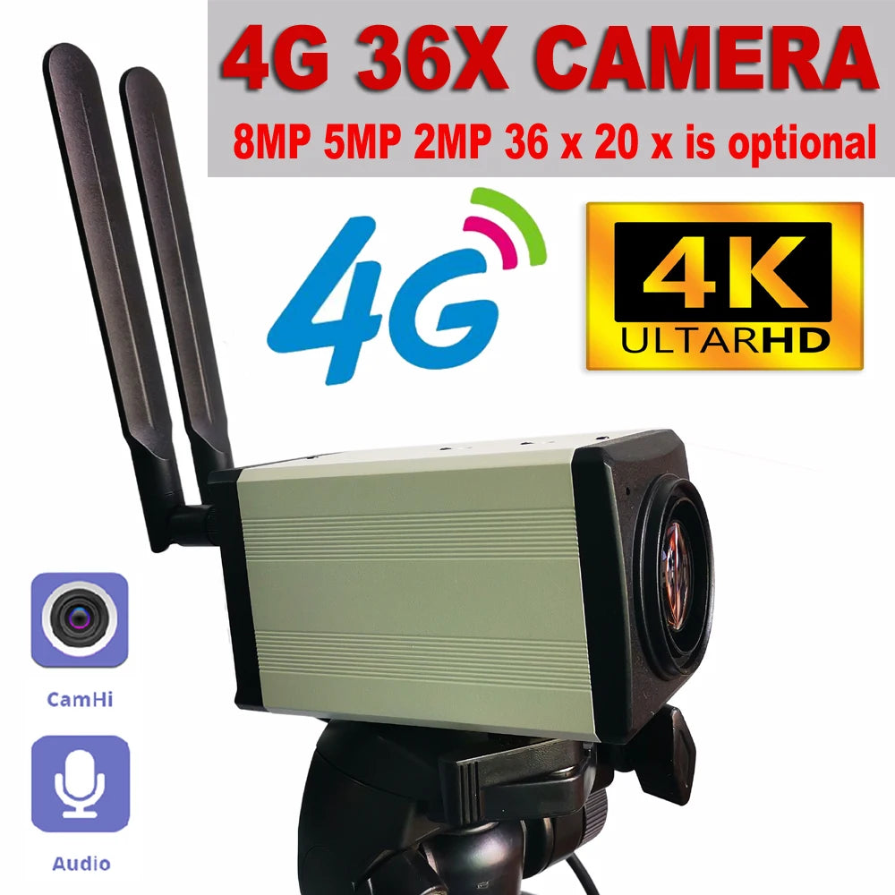4K 8MP 36X Zoom Security Camera with 4G Connectivity