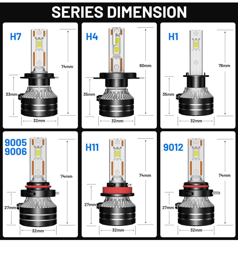 Bullvision LED anabbaglianti H4 H7 H1 H11 H8 9005 HB3 9006 HB4 9012 HIR2 880 881 H27 9007 9008 H13 5570 CSP Canbus lampada auto, lampada antinebbia