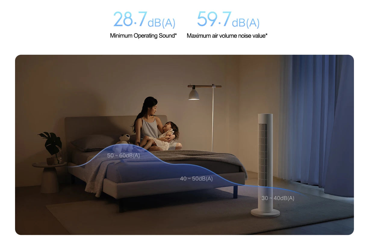MIJIA Smart Tower Fan 2 with 150° Oscillation & App Control
