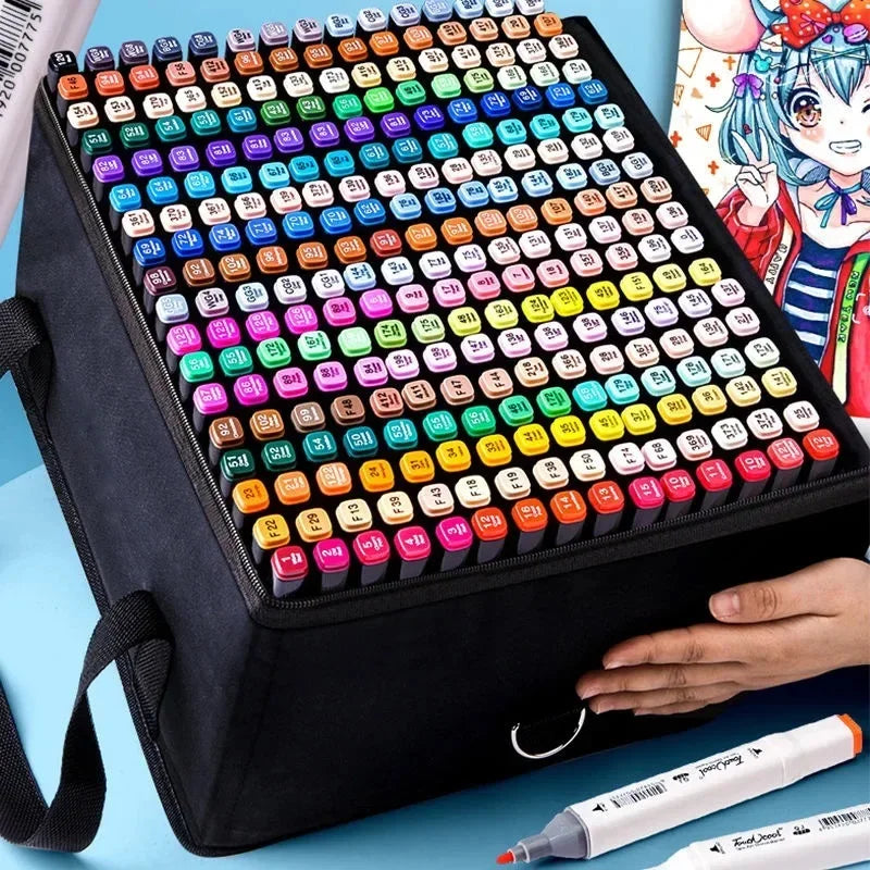 168 Colored Marker Pens Set for Manga & Sketching