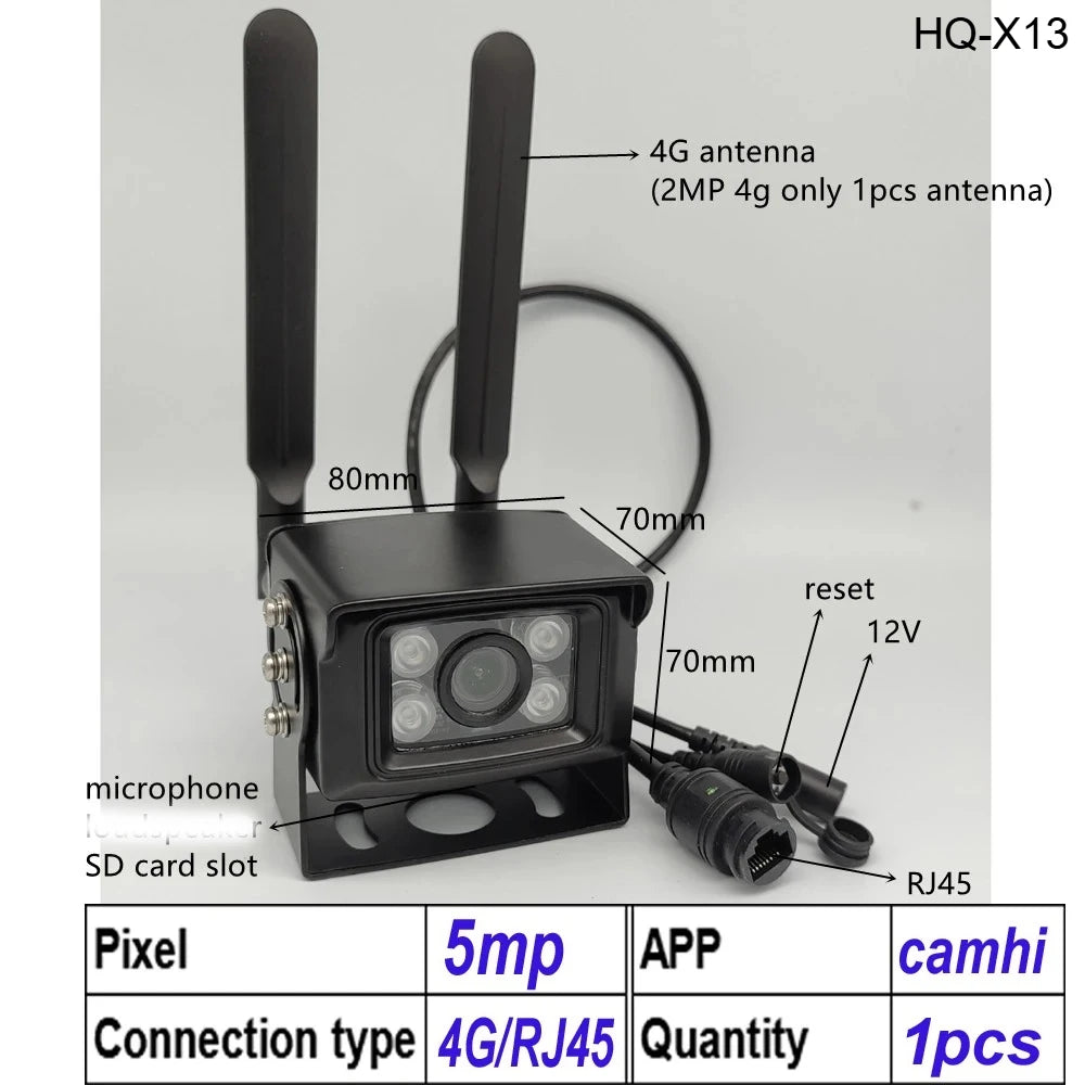 Caméra de sécurité extérieure étanche 4G avec carte SIM