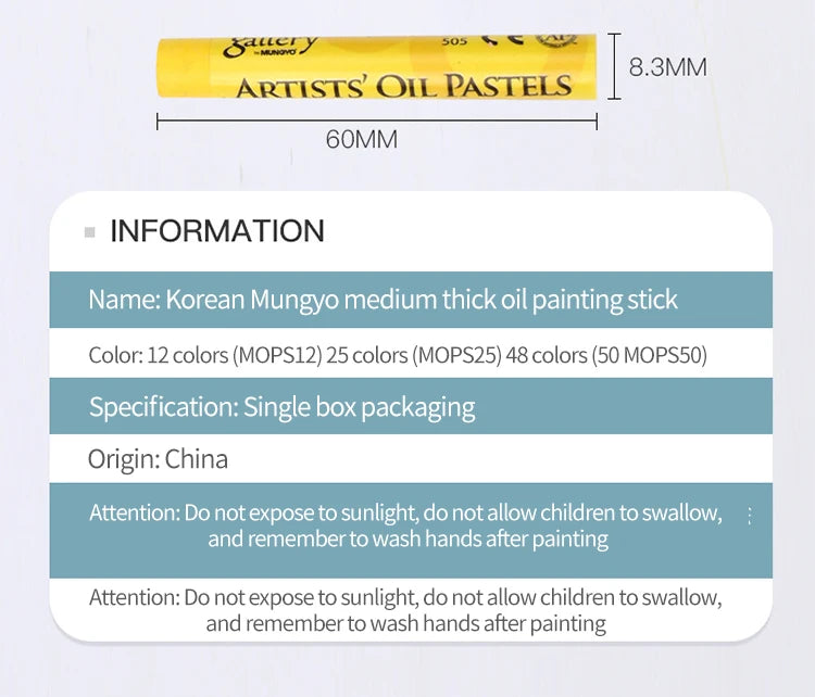 Sada mäkkých olejových pasteliek MUNGYO pre umelcov