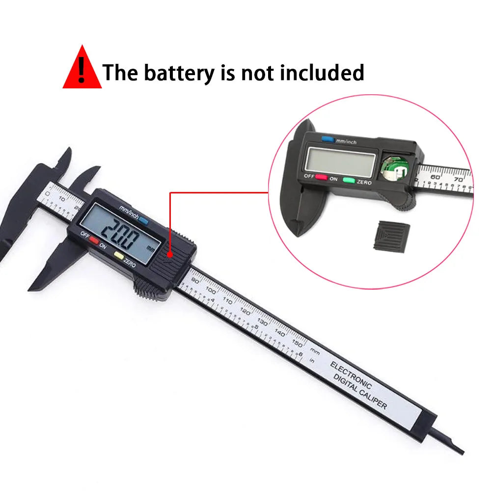 150mm 100mm Elektronischer Digitaler Messschieber Kohlefaser-Messschieberlehre Messwerkzeug Digitales Lineal