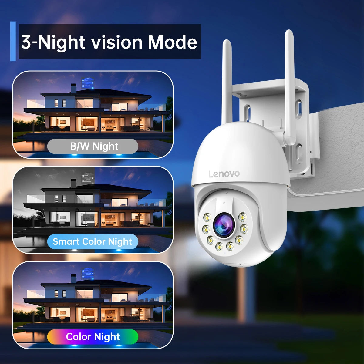 Lenovo 5MP Smart Wifi PTZ Camera Outdoor 5x Digital Zoom Auto Tracking ONVIF CCTV IP Camera Security Video Surveillance Camera 