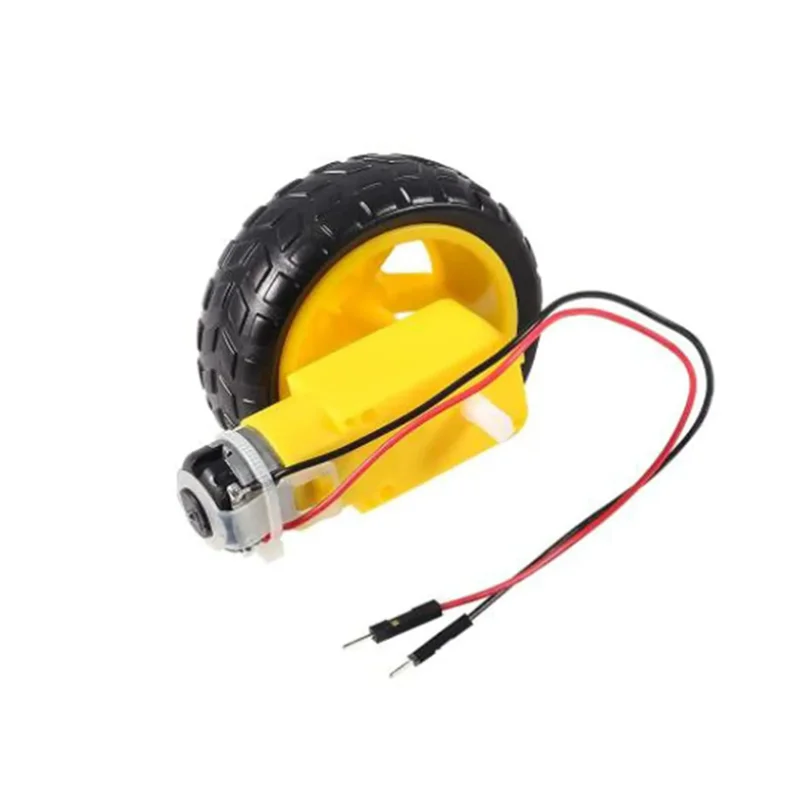 Four TT Gear Motors with Wheels for Robot Projects
