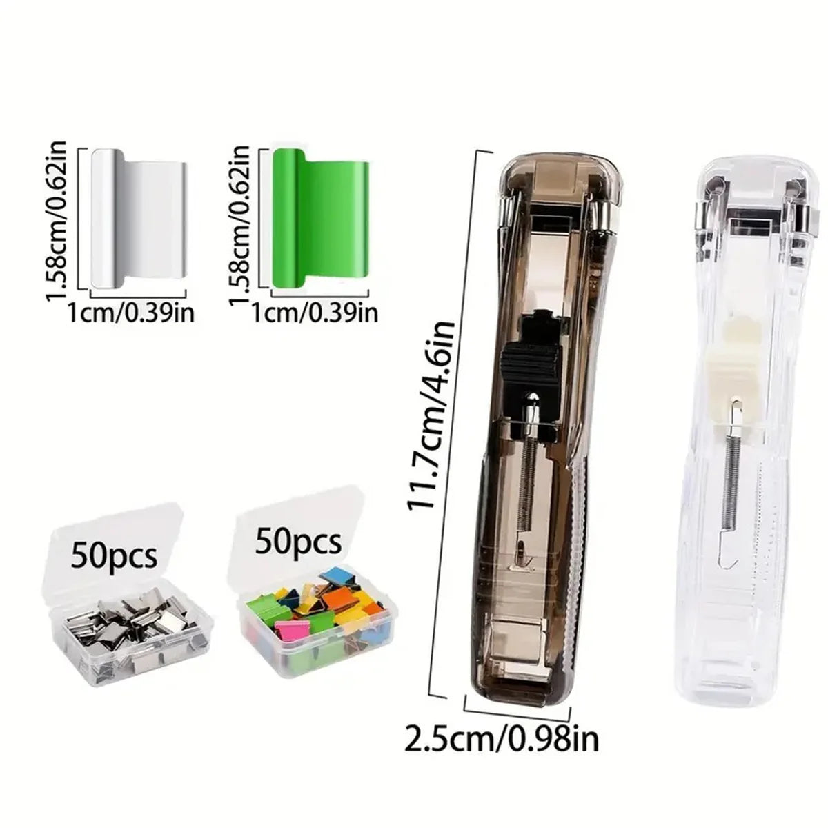Paper Clip Pusher Set, 2 Pushers & 100 Clips