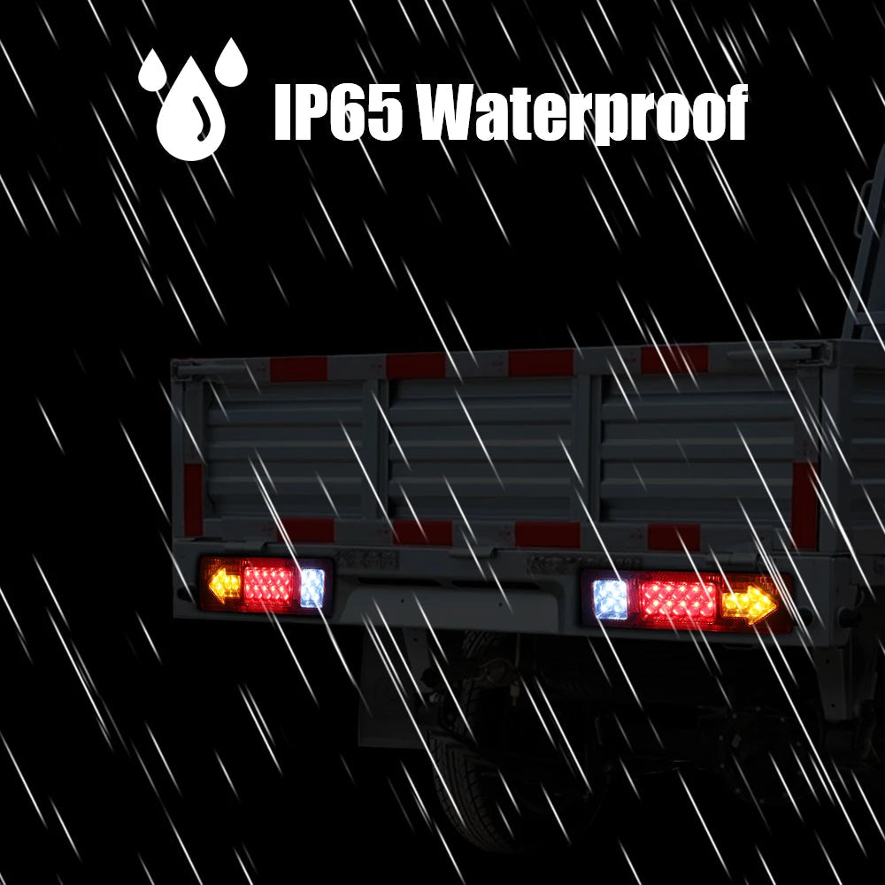 19LED Tail Lights Reversing Stop Brake Indicator 12V 24V For Trailer Lorries Truck Taillights Turn Signal Lamp Car Accessories 