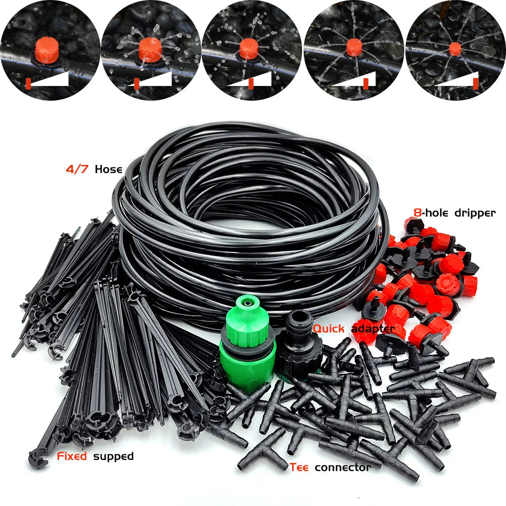 Adjustable Drip Irrigation Kit for Gardens | 15–30m Options