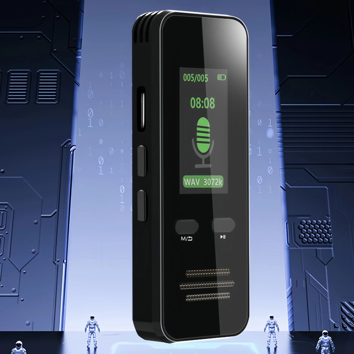 64GB Digital Voice Recorder Password Protection Voice Control Long Time Recording LCD
