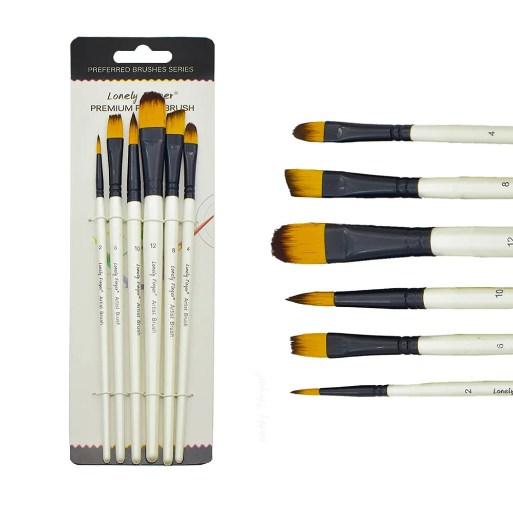 6-Piece Artist Paint Brushes Set