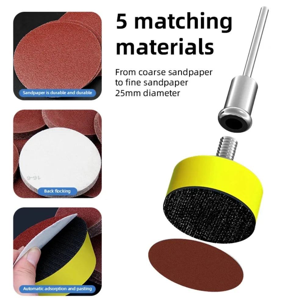 100-Piece 25 mm Sanding Disc Kit