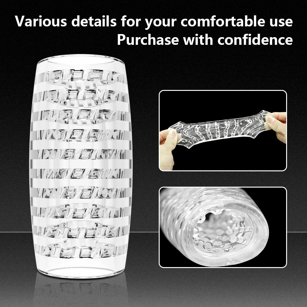 Şeffaf TPE Gerçek Dokunuş Mastürbatör Kupa