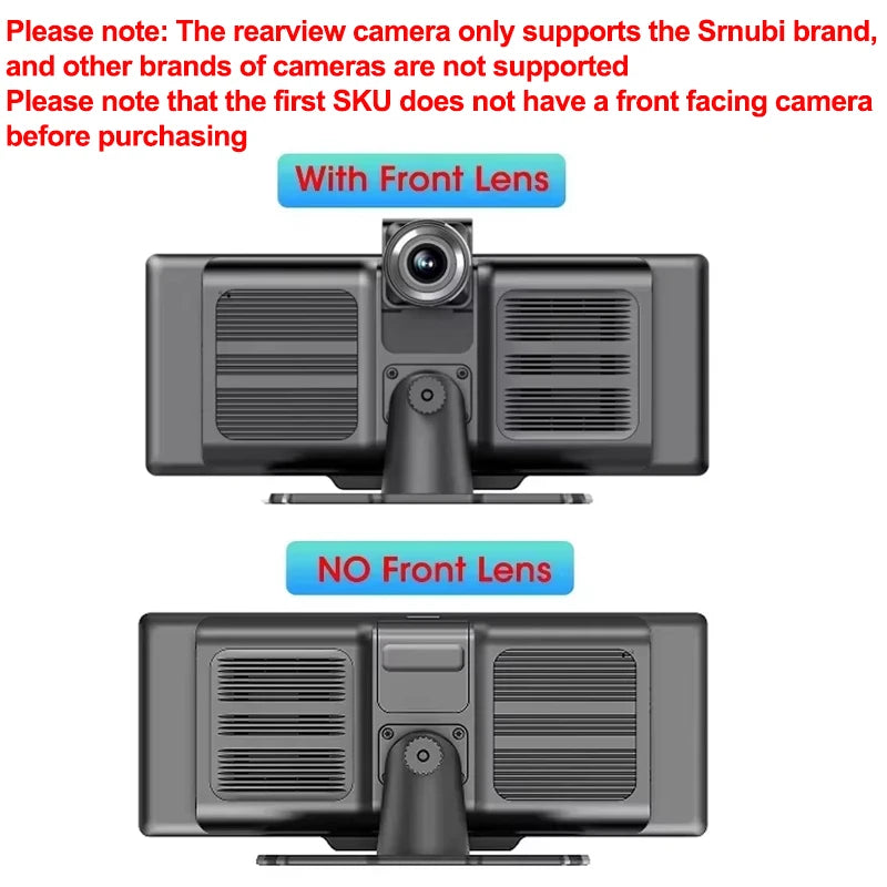10.26 Inch Dash Cam Rearview Mirror Display with Wireless CarPlay and Android Auto, 4K Front and 1080P Rear Recording