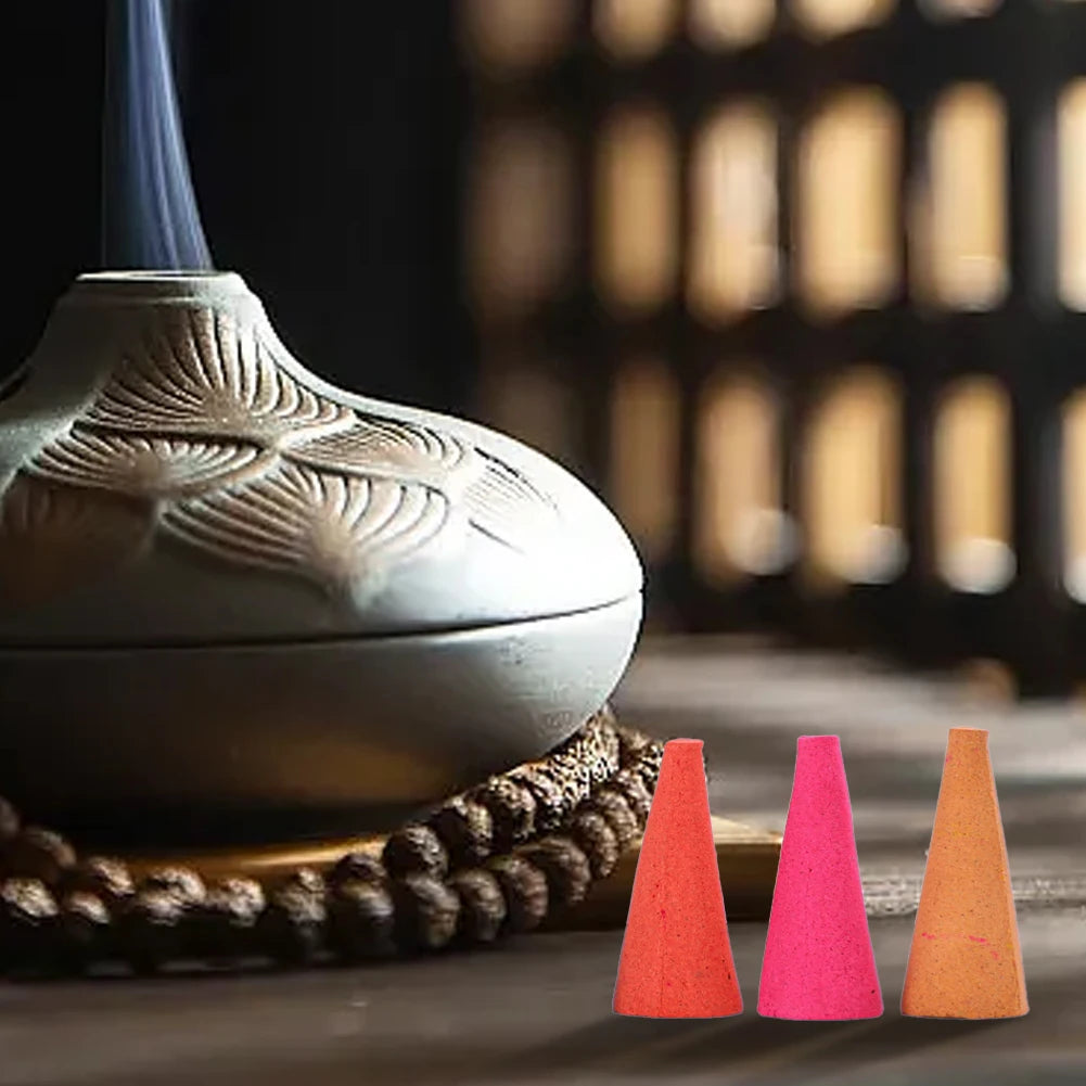 Mixed Natural Reflux Tower Incense Smoke Odor Remover Anxiety Relief Fragrance Incense Cone Meditation Relaxation Aromatherapy 