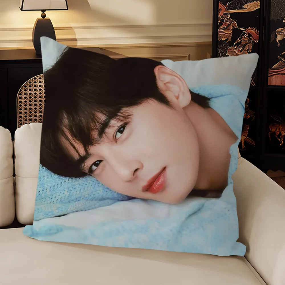 Cha Eun Woo Cushion Cover, Square Printed Pillow Case 30-70 cm