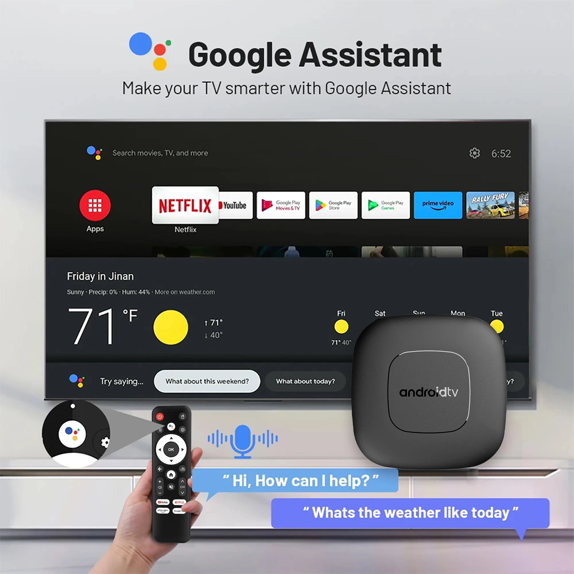 Android13 Smart Home Theater TV Box AllwinnerH313 Google Assistant Netflix Streaming Bluetooth Media Player 2G16G 2.4G5G Wifi T1 