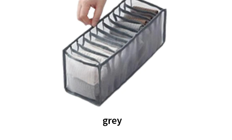 11 Compartment Home Collapsible Underwear Storage Box Nylon Organizing Dormitory Storage Bra Organizing Breathable Mesh Bag 