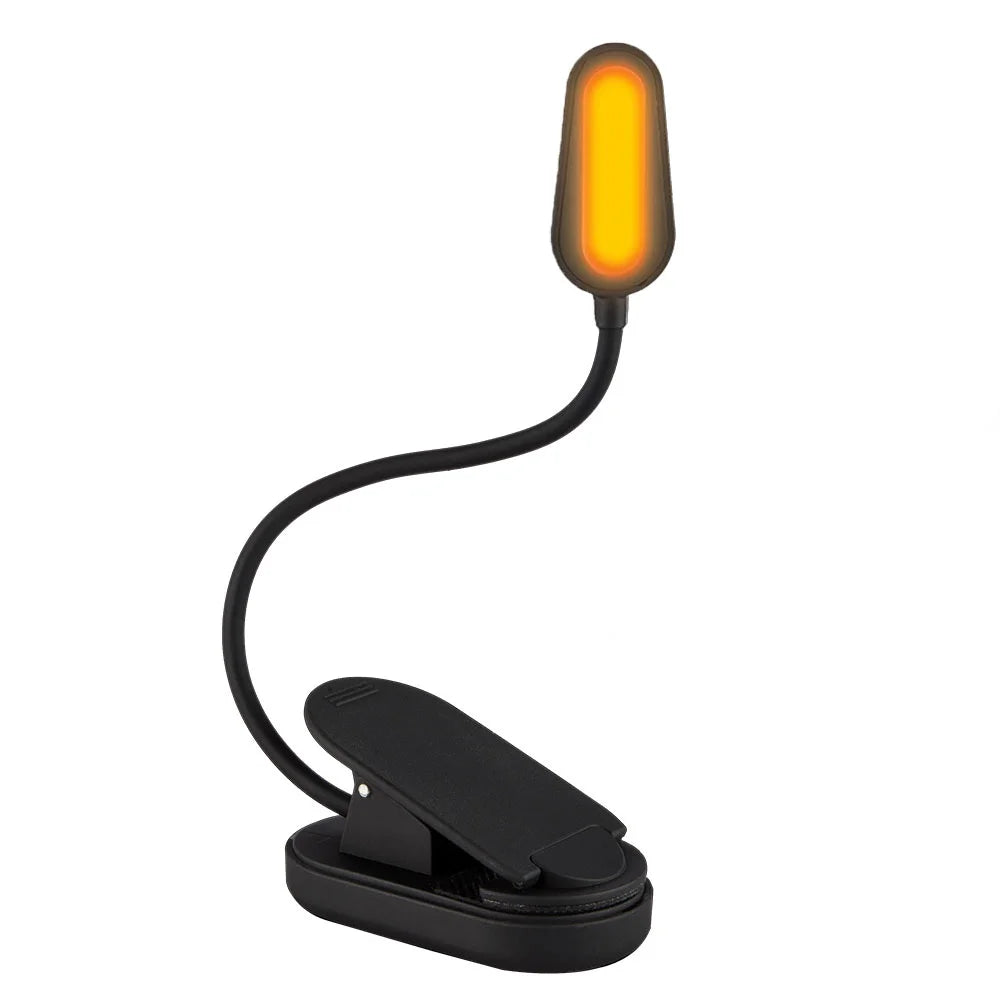 Amber clip-on reading light