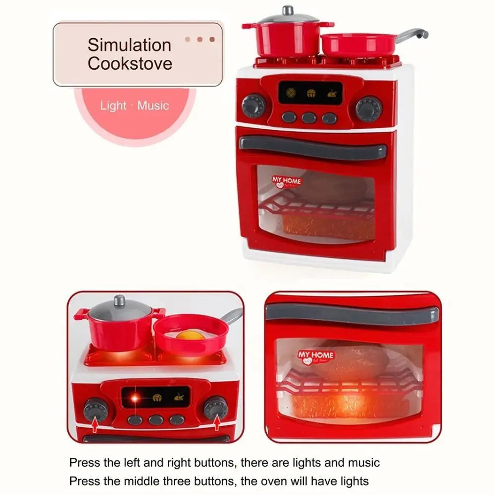 Mini Pretend Play Kitchen Appliance Toy Set, Red