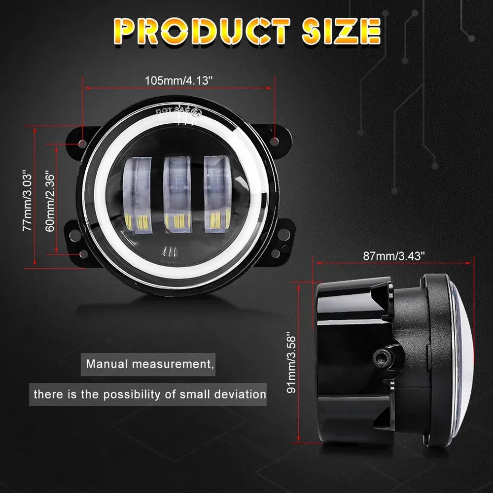 7 Inch LED Headlight Halo Ring with Hi/Lo Beam, Angel Eyes DRL and Amber Turn Signal
