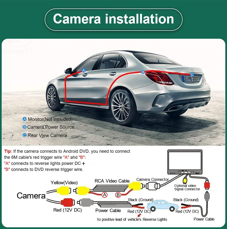 Cámara de visión trasera de 170° para Honda – Visión nocturna AHD/CVBS