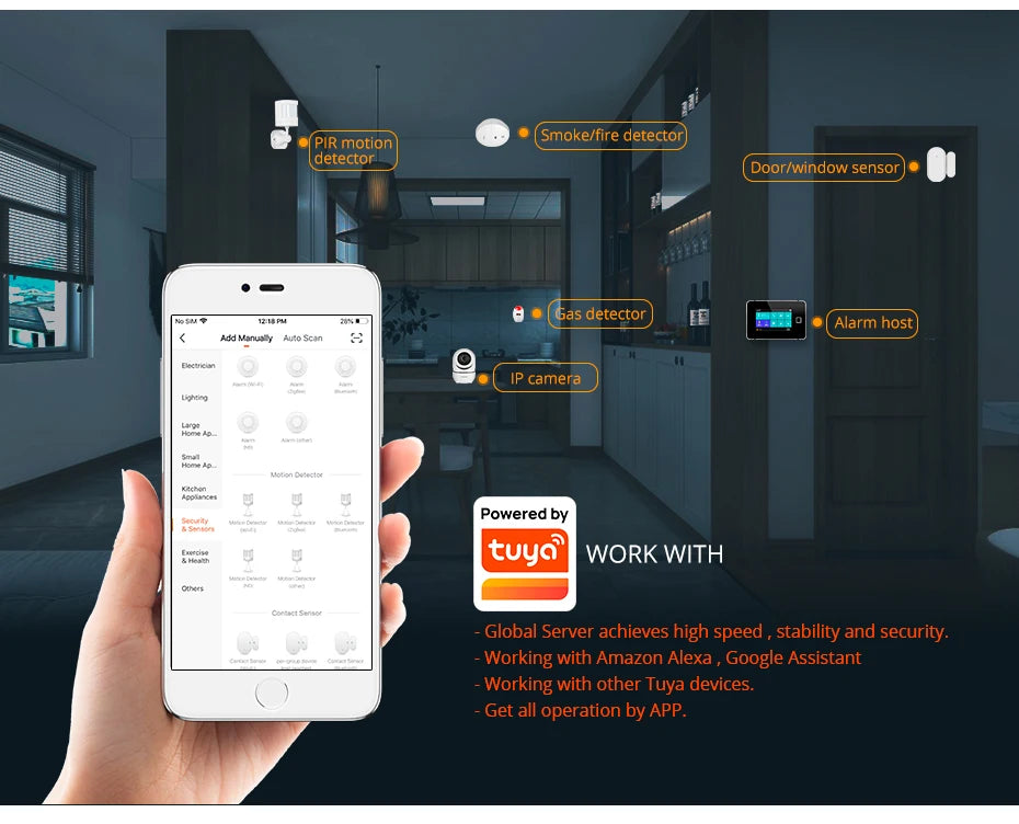 Desde España Entrega Kerui Sistema de Alarma 4G WiFi para Hogar Pantalla Táctil de 4.3 pulgadas Funciona con Tuya 433MHz Alarma de Burglar Seguridad