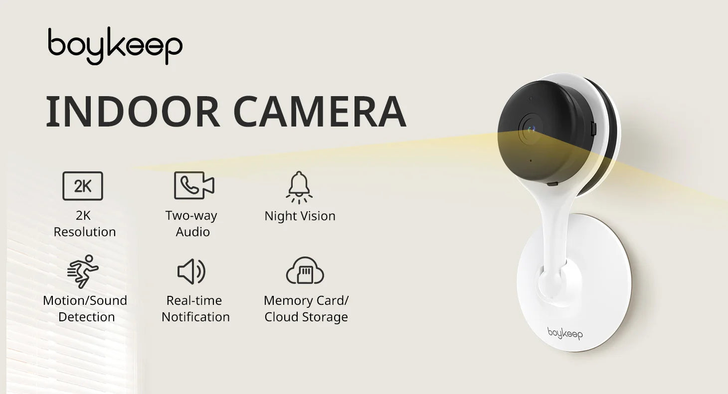 2K Indoor WiFi Security Camera with 2-Way Audio & Motion Detection