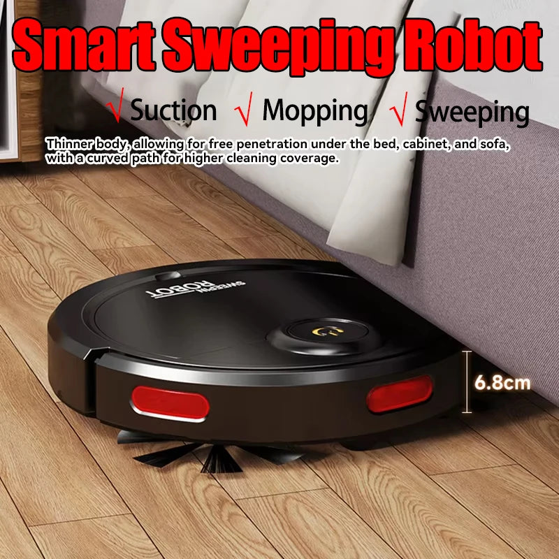 Automatic Robot Vacuum Mop 5-in-1 Cleaner with Slim 6.8cm Design