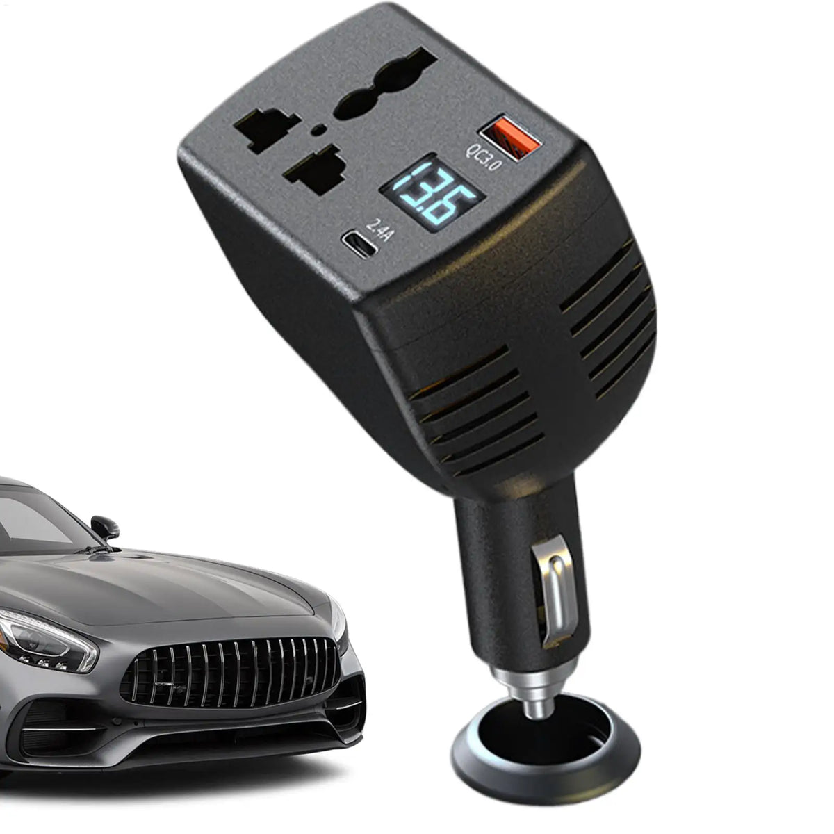 Car Laptop Charger 150W DC 12V To AC 220V Fast Charging Converter Car Plug Charger for Truck Suv Rv Boat Road Ride Trip Travel